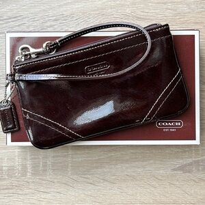 Coach Dark Brown leather Wristlet